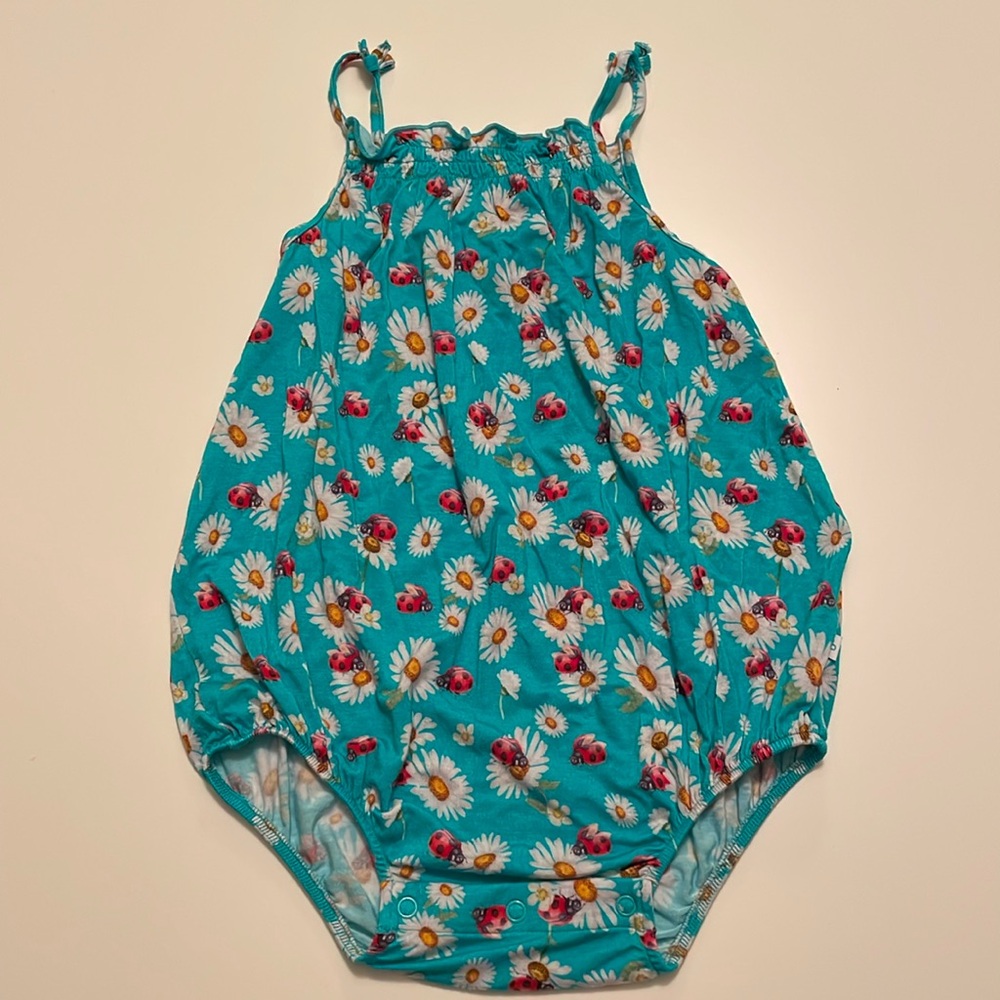 Posh Peanut ladybug spaghetti strap bubble romper